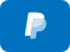 Wit PayPal-logo met een gestileerde letter P op een blauwe achtergrond.