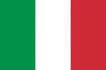 De Italiaanse vlag met drie verticale banen: groen links, wit in het midden en rood rechts.